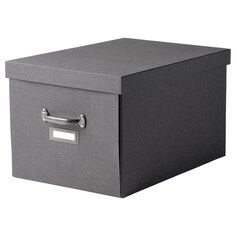 TJOG ЧУГ Коробка с крышкой, темно-серый, 35x56x30 см IKEA