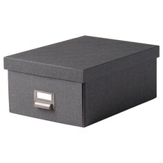 TJOG ЧУГ Коробка с крышкой, темно-серый, 25x36x15 см IKEA