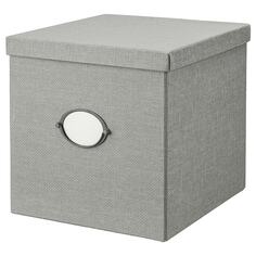 KVARNVIK КВАРНВИК Коробка с крышкой, серый, 32x35x32 см IKEA