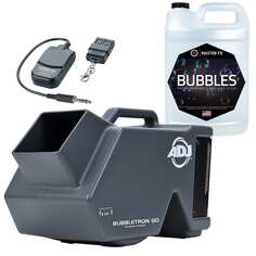 Перезаряжаемый портативный генератор мыльных пузырей American DJ Bubbletron Go + галлон жидкости American DJ Bubbletron Go Rechargeable Portable Bubble Machine + Gallon of Fluid ADJ