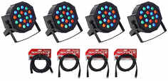 Прожектор Rockville RockPAR50 LED RGB Compact Par Can DJ/Club DMX Wash Lights + кабели RockPAR50 + (1 RDX3M25 + (3 RDX3M10