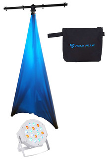 Rockville RVLS1 10-футовый штатив для освещения подставки для дерева + ткань для холста + номинальная банка для мытья света RVLS1+RSC7W+Rockpar50 WHT