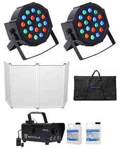 Rockville RFAAW DJ Event Facade Booth + Дорожная сумка + Fogger + Fluid + 2) RGB Wash Lights RFAAW+(2) RockPAR50+R720L+RFJG