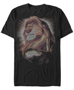 Диснеевский мужской костюм король лев муфаса прайд рок точка арт ретро портретная футболка с коротким рукавом Fifth Sun, черный