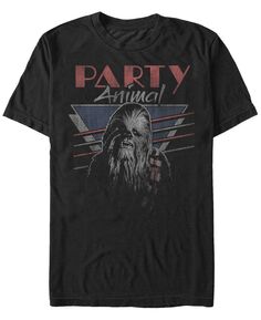 Звездные войны мужская классическая футболка с короткими рукавами и животными для вечеринок чубакка Fifth Sun, черный