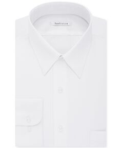 Мужская классическая/классическая классическая рубашка большого и высокого роста из однотонного поплина без морщин Van Heusen, белый
