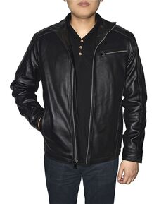 Ретро кожаная мужская гоночная куртка Victory Sportswear, черный