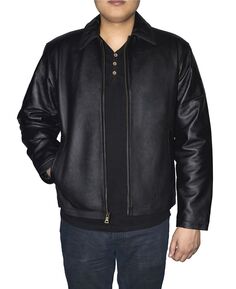 Ретро кожаная мужская куртка Victory Sportswear, черный