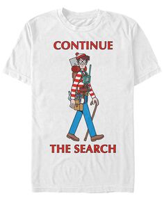 Где уолдо? мужская футболка с коротким рукавом continue the search Fifth Sun, белый