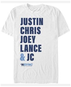 Мужская футболка с коротким рукавом n&apos;sync justin chris joey lance jc names Fifth Sun, белый