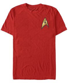 Мужской костюм с командным значком star trek, оригинальная серия, футболка с коротким рукавом Fifth Sun, красный