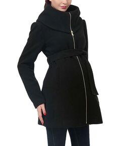 Пальто mia для беременных из смесовой шерсти с отложным воротником kimi + kai, черный