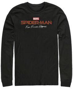 Мужская футболка с логотипом marvel «человек-паук вдали от дома», футболка с длинным рукавом Fifth Sun, черный