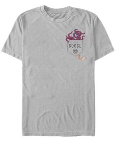 Мужская футболка с коротким рукавом и карманом с щупальцами и логотипом marvel captain goose Fifth Sun, серебряный