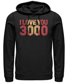 Джемпер marvel мужские мстители эндшпиль i love you 3000 железный человек, пуловер с капюшоном Fifth Sun, черный