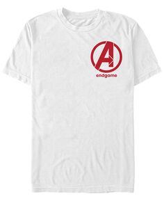 Логотип marvel men&apos;s avengers endgame на левой стороне груди, футболка с коротким рукавом Fifth Sun, белый