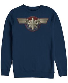 Костюм marvel men&apos;s captain marvel chest с логотипом, флис с круглым вырезом Fifth Sun, синий