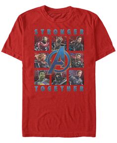 Коробки marvel men&apos;s avengers endgame stronger together boxes, футболка с коротким рукавом Fifth Sun, красный