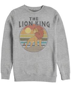 Мужская футболка disney lion king rainbow striped sunset, флис с круглым вырезом Fifth Sun, мульти