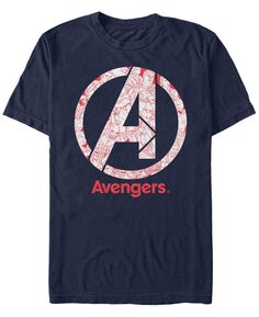 Логотип marvel men&apos;s avengers endgame line art, футболка с коротким рукавом Fifth Sun, синий