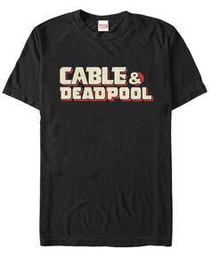 Мужская футболка с логотипом deadpool с кабелем и текстом marvel, футболка с коротким рукавом Fifth Sun, черный
