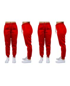 Женские спортивные штаны свободного кроя из флиса для бега, упаковка из 2 шт. Galaxy By Harvic, красный