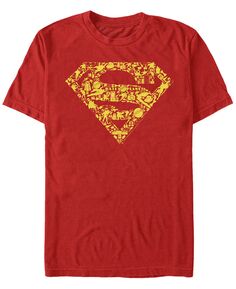 Мужская футболка с коротким рукавом с логотипом dc superman icon filled Fifth Sun, красный