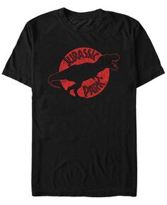 Мужская футболка с коротким рукавом t-rex red outline из парка юрского периода с потертым рисунком Fifth Sun, черный