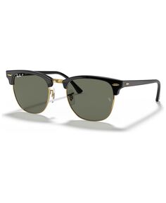 Поляризованные солнцезащитные очки унисекс с низкой перемычкой, rb3016f clubmaster classic 55 Ray-Ban, черный