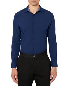 Мужская классическая рубашка slim-fit solid performance stretch cooling comfort ConStruct, синий
