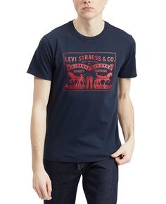 Мужская футболка с круглым вырезом стандартного кроя с графикой 2-horse Levi&apos;s, мульти Levis
