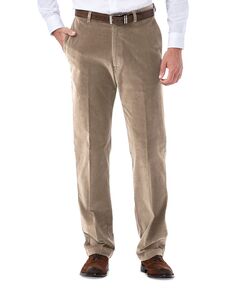 Мужские брюки классического кроя из эластичного вельвета Haggar, хаки