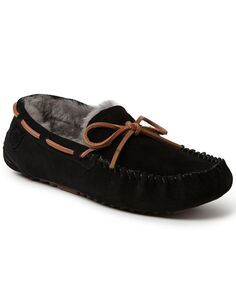 Мужские тапочки из натуральной овчины victor moccasin lace tie Dearfoams, черный