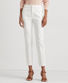 Двусторонние брюки из эластичного хлопка, стандартные и миниатюрные Lauren Ralph Lauren, белый