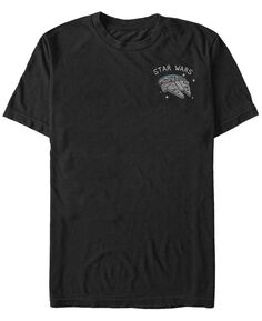 Мужская футболка с коротким рукавом с нашивкой «тысячелетний сокол» «звездные войны» Fifth Sun, черный