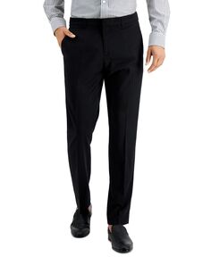 Мужские классические брюки slim fit non-iron performance stretch из меланжевой ткани Perry Ellis Portfolio, черный