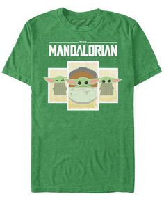 Звездные войны the mandalorian the child cartoon panels короткий рукав мужская футболка Fifth Sun, изумрудный