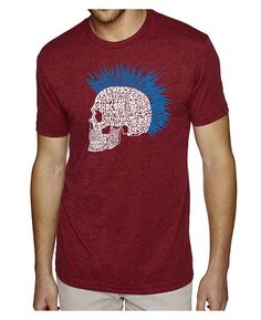 Мужская футболка премиум-класса с надписью word art - панк-ирокез LA Pop Art