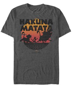 Мужская футболка с короткими рукавами disney the lion king hakuna matata sunset silhouette poster Fifth Sun, темно-серый