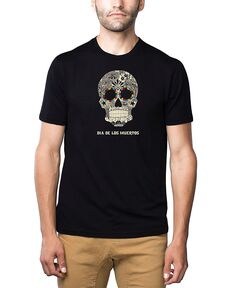 Мужская футболка премиум-класса word art - dia de los muertos LA Pop Art, черный