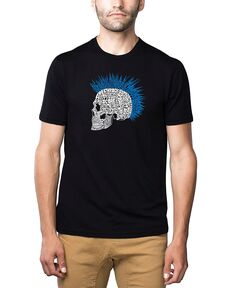 Мужская футболка премиум-класса с надписью word art - панк-ирокез LA Pop Art, черный