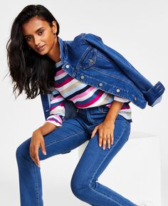 Женская джинсовая куртка, созданная для macy&apos;s Charter Club, мульти