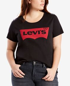 Модная футболка больших размеров batwing perfect с графическим логотипом Levi&apos;s, черный Levis
