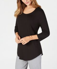 Однотонный топ-туника с рукавами 3/4, созданный для macy&apos;s JM Collection, мульти