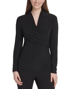 Маленькая верхняя часть с накидкой DKNY, черный