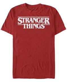 Мужская футболка с коротким рукавом и логотипом stranger things с логотипом слева на груди Fifth Sun, красный