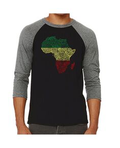 Мужская футболка с надписью «страны африки» реглан word art LA Pop Art, серый
