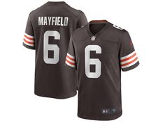 Мужская игровая майка cleveland browns baker mayfield Nike, коричневый