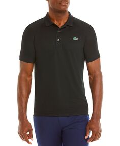 Мужская дышащая рубашка поло с защитой от бега sport interlock Lacoste, черный