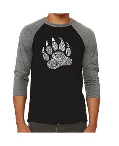 Мужская футболка с надписью types of bears реглан word art LA Pop Art, серый